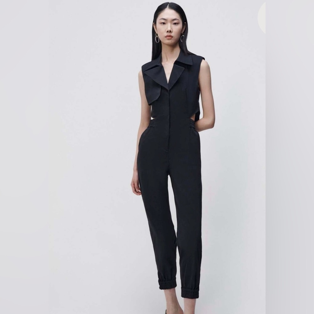 Jonathan Simkhai Rayley Trench Jumpsuit Black Size 8
